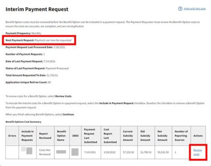 Can a beneficiary request an interim payment?