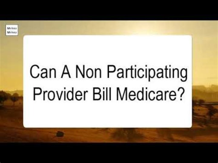 Can a non participating provider bill Medicare?