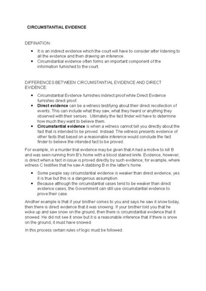 Can a person be convicted based on circumstantial evidence alone?