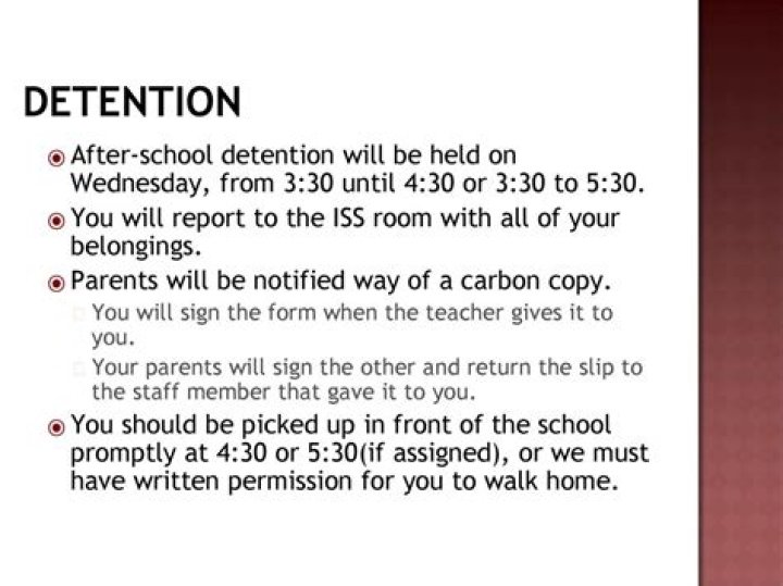 Can parents refuse after school detention?