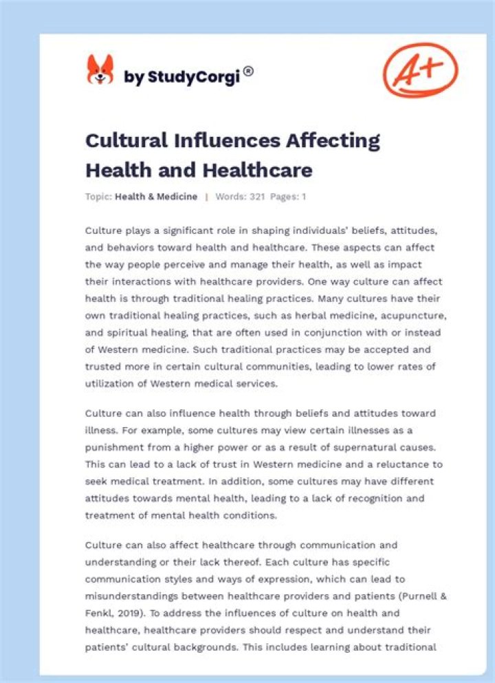 How culture affects health care?