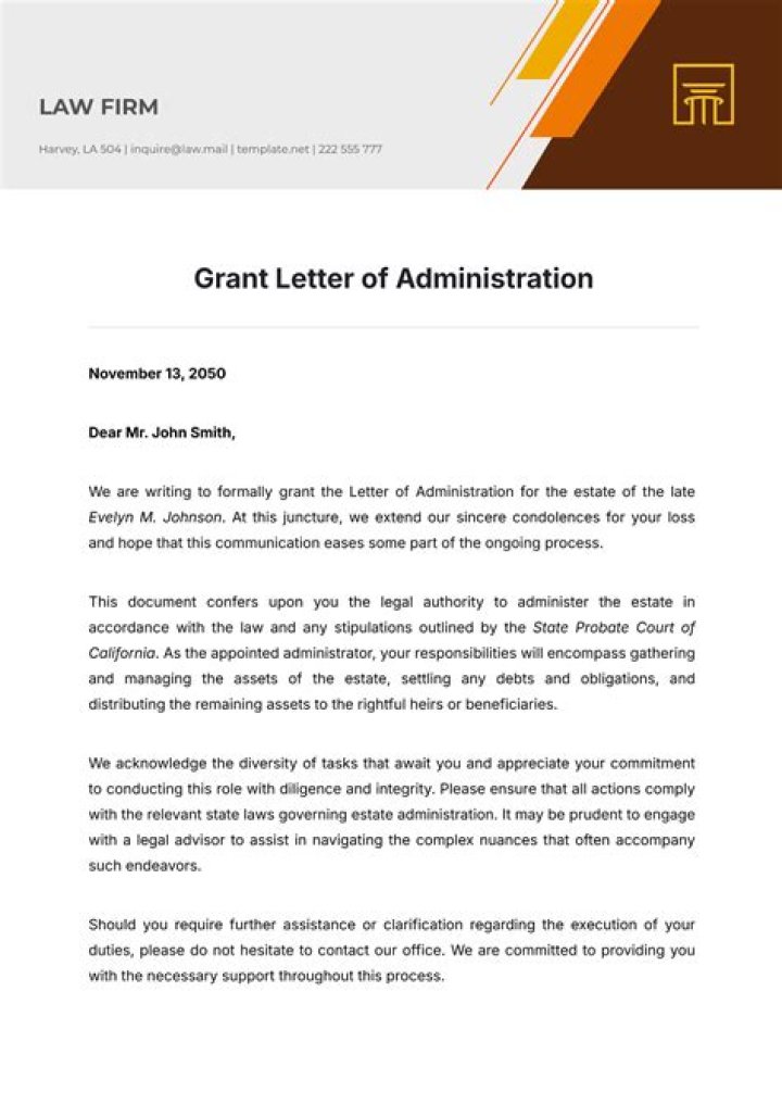 How do I get a grant of letters of administration?