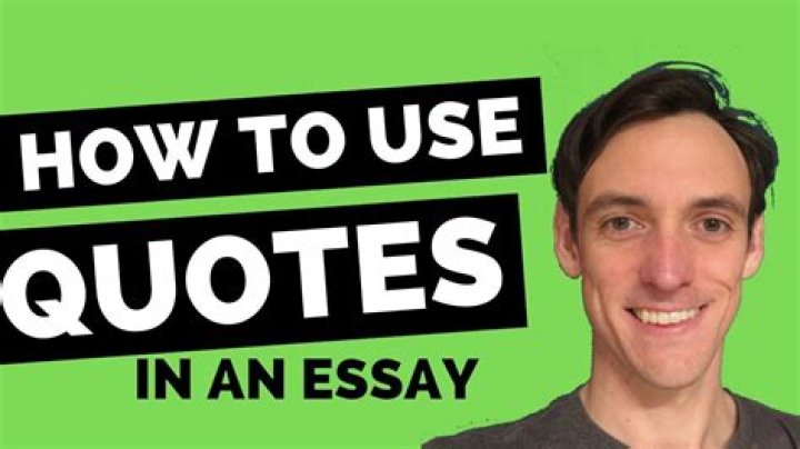 How do I quote in an essay?