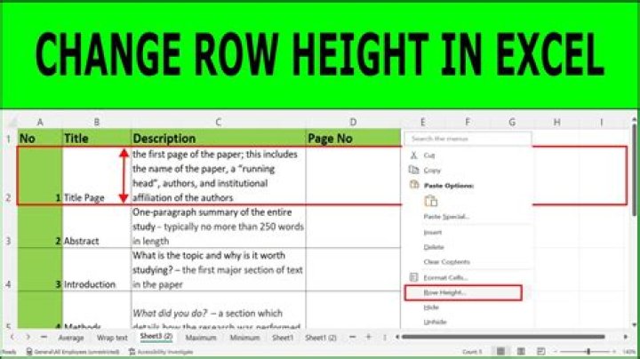 How do I reset my row height to default?