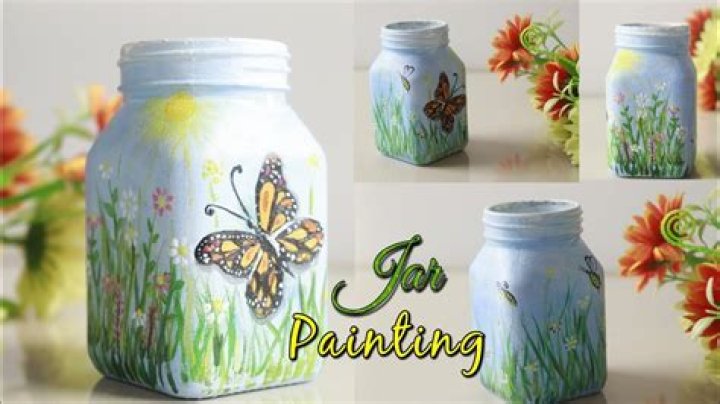How do you paint a jar with acrylic paint?