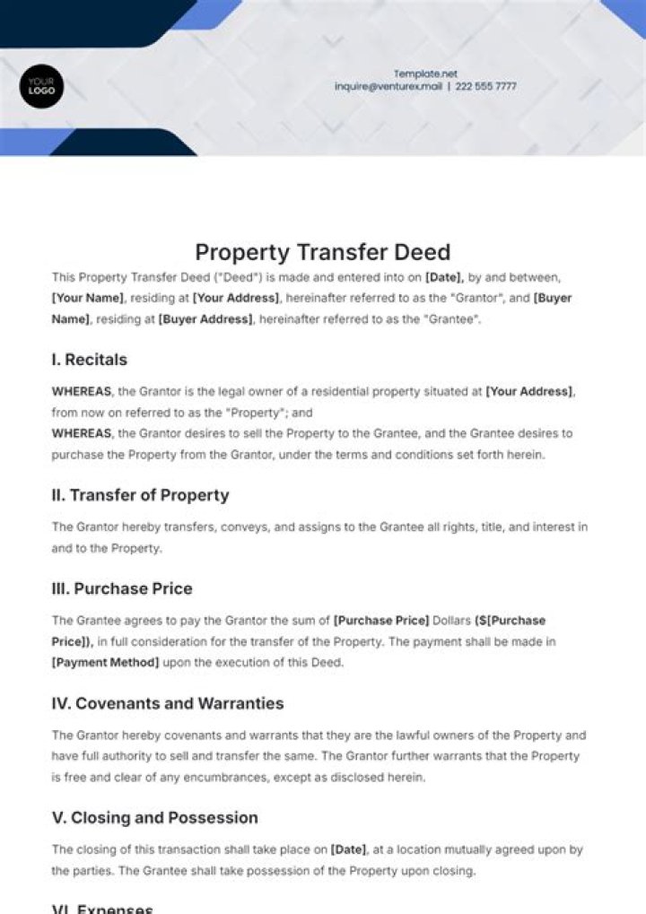 How do you transfer title to a property?