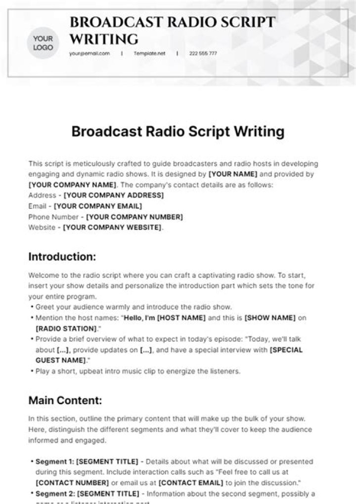 How do you write a broadcast script?