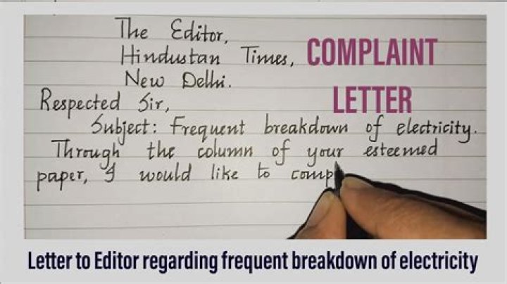 How do you write a letter to the editor of a newspaper complaint?