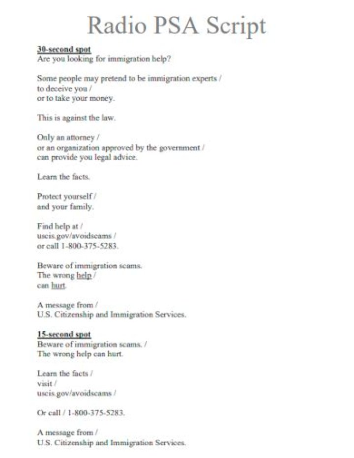 How do you write a PSA radio script?