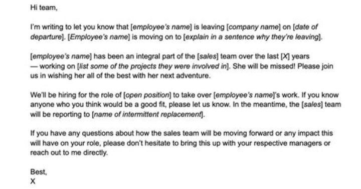 How do you write an announcing Employee for leaving?