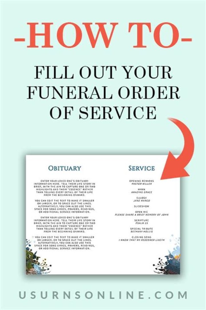 How do you write an order of service for a funeral?