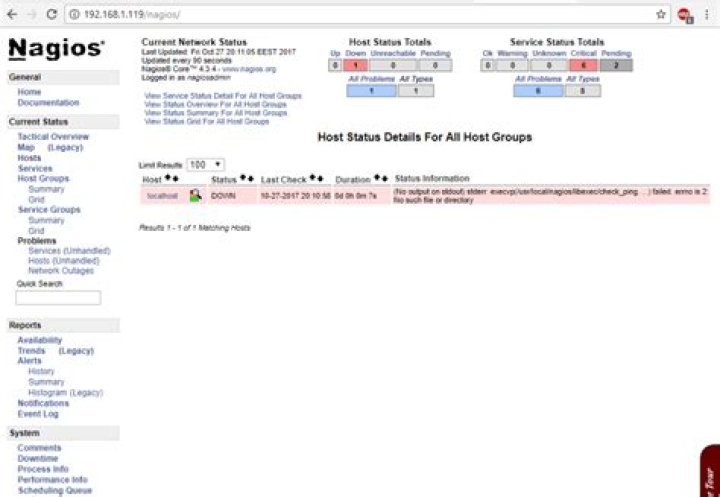 How does Nagios check host status?