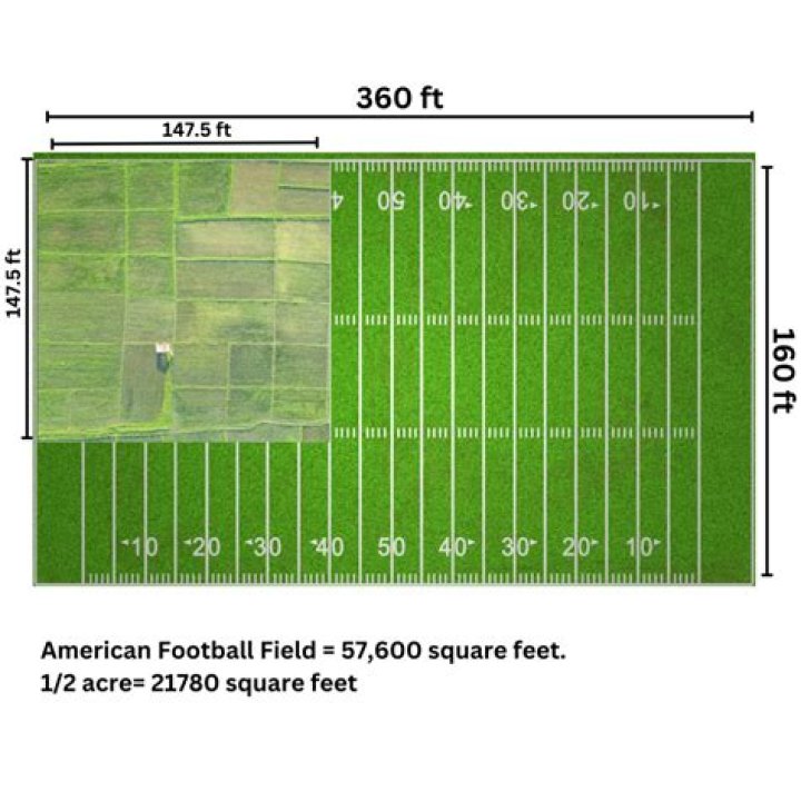 How many feet wide is a 40 acre parcel?