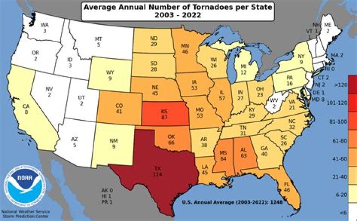 How many tornadoes happen a year?