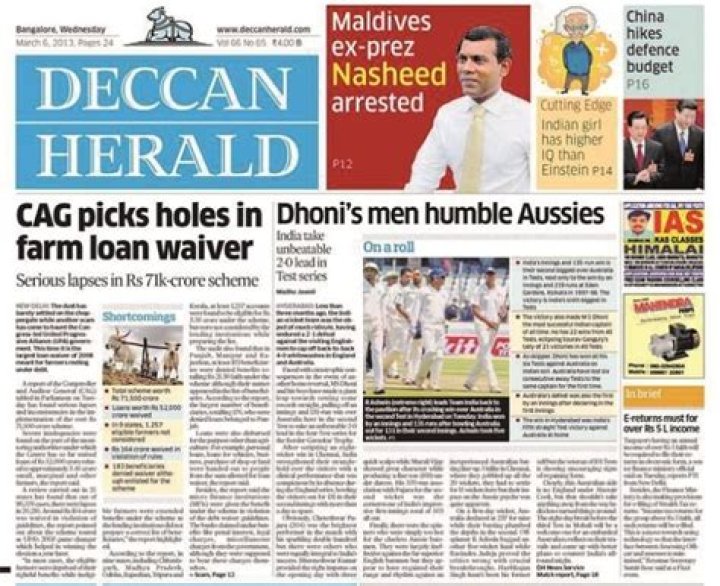 How to contact deccan herald?