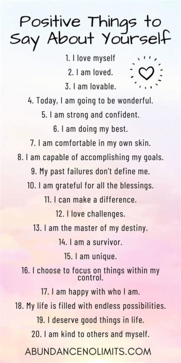 What are 20 positive things about yourself?