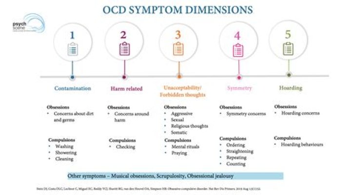 What are 5 OCD symptoms?