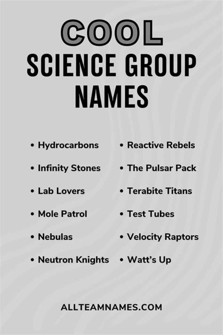 What are some cool science names?