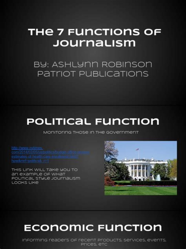 What are the 8 functions of journalism?