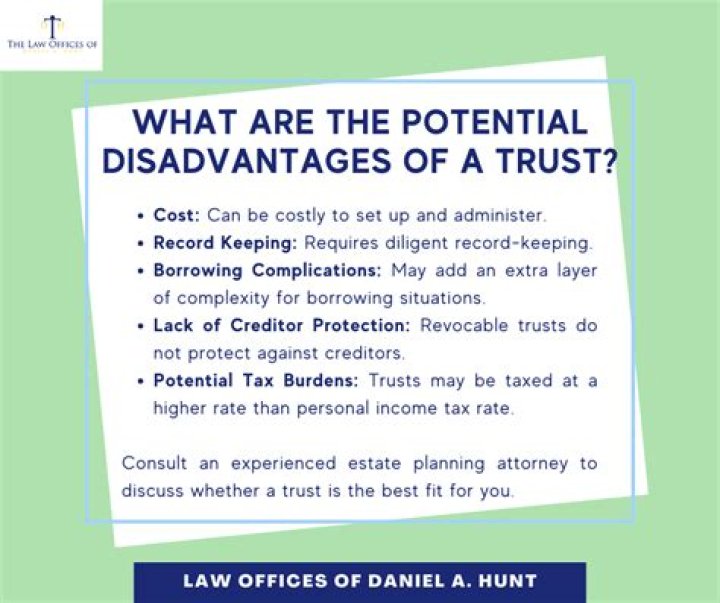 What are the disadvantages of a trust?