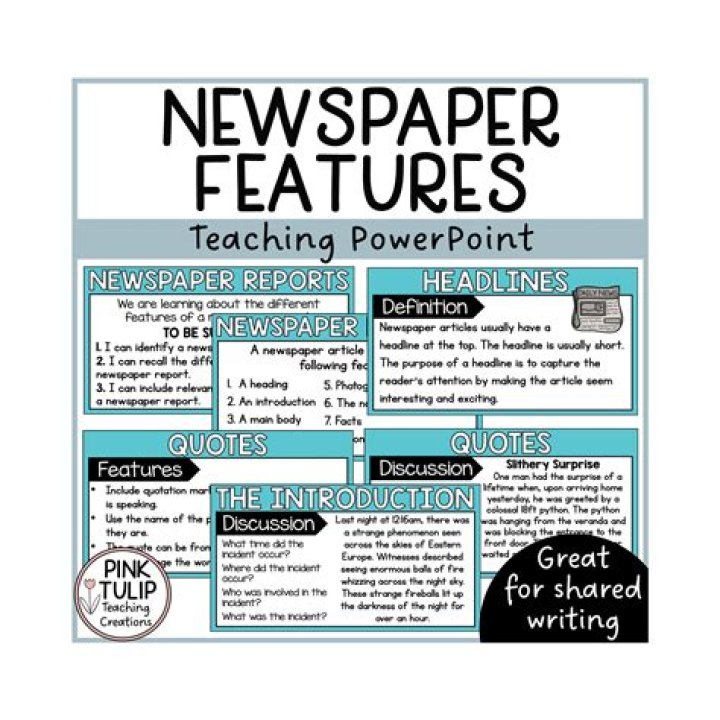 What are the features of newspaper article?