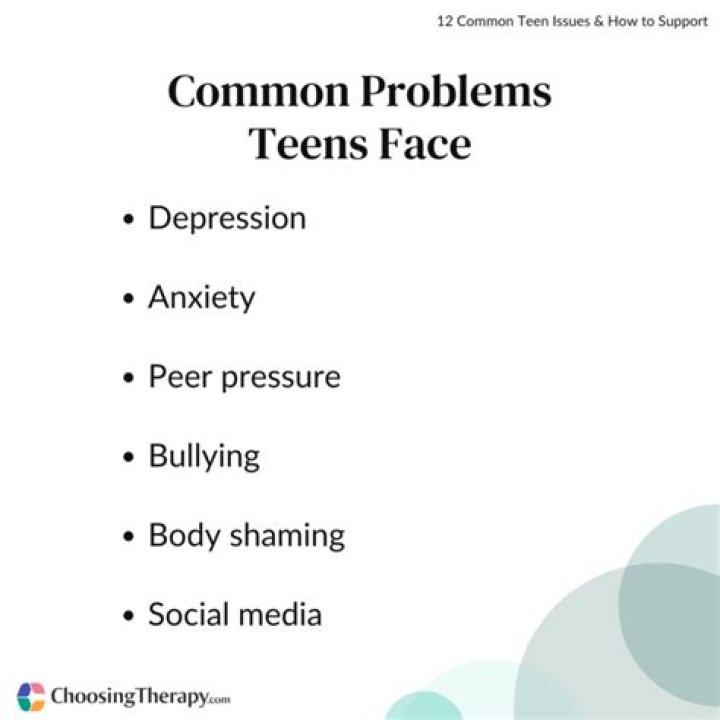 What are the major problems faced by teenagers?