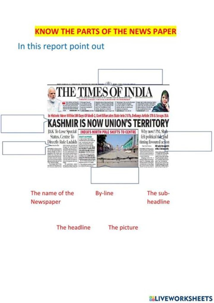 What are the parts of a newspaper article?