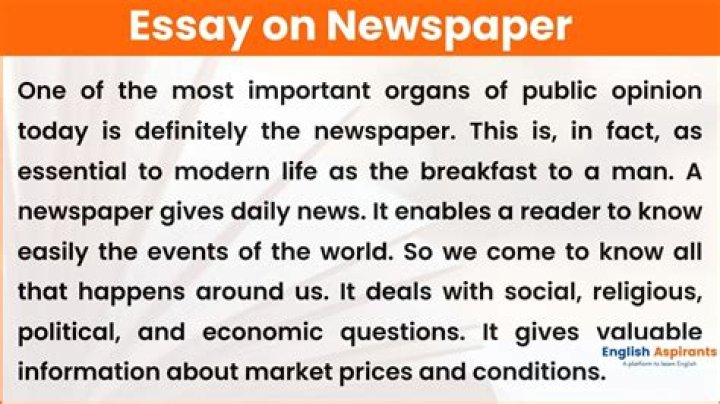 What benefit can we get from the newspaper?