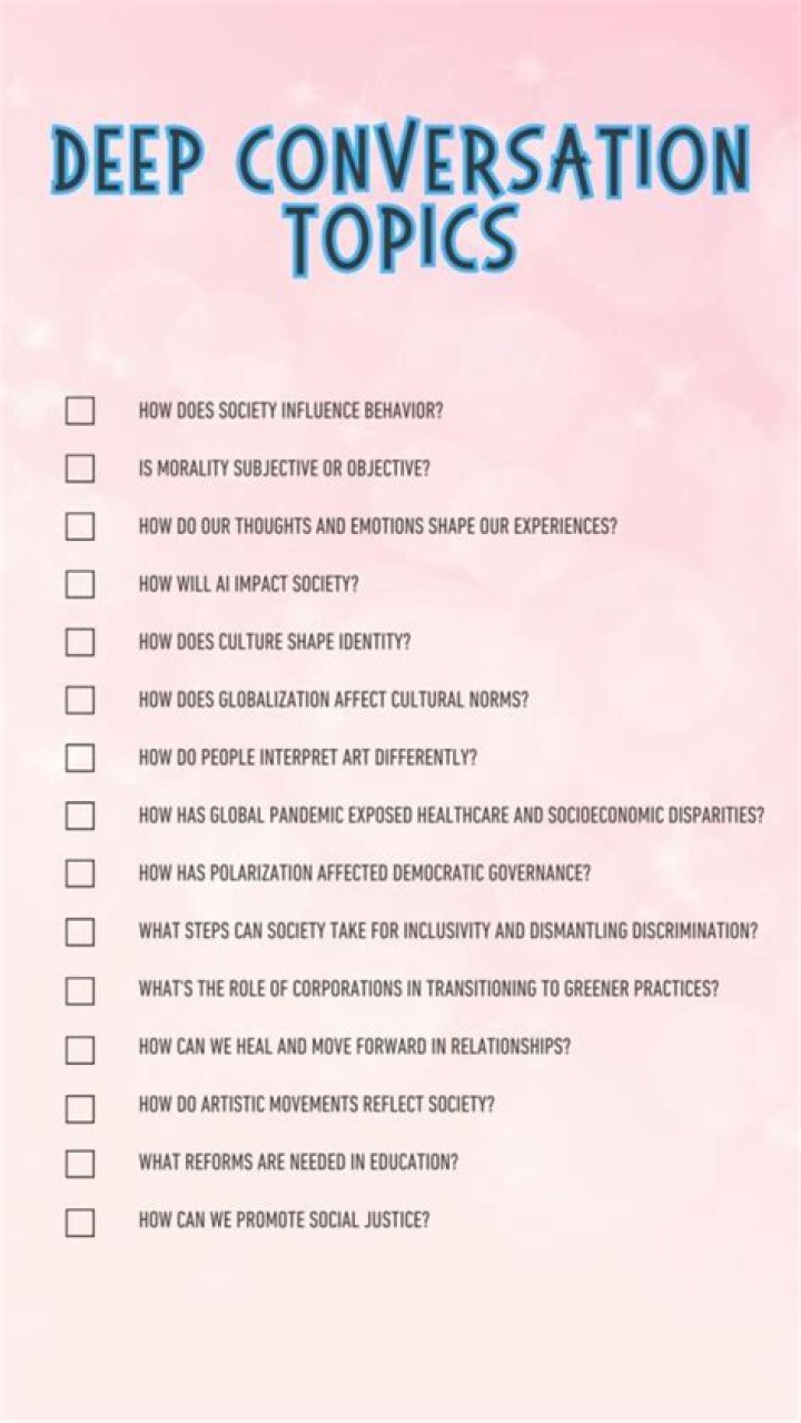 What do you talk about in a deep conversation?