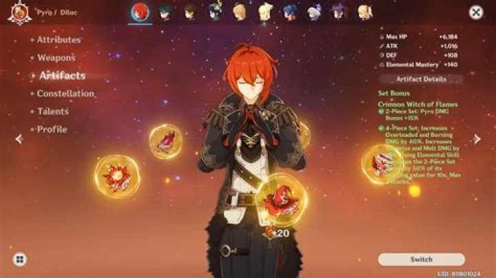 What does Diluc scale off of?