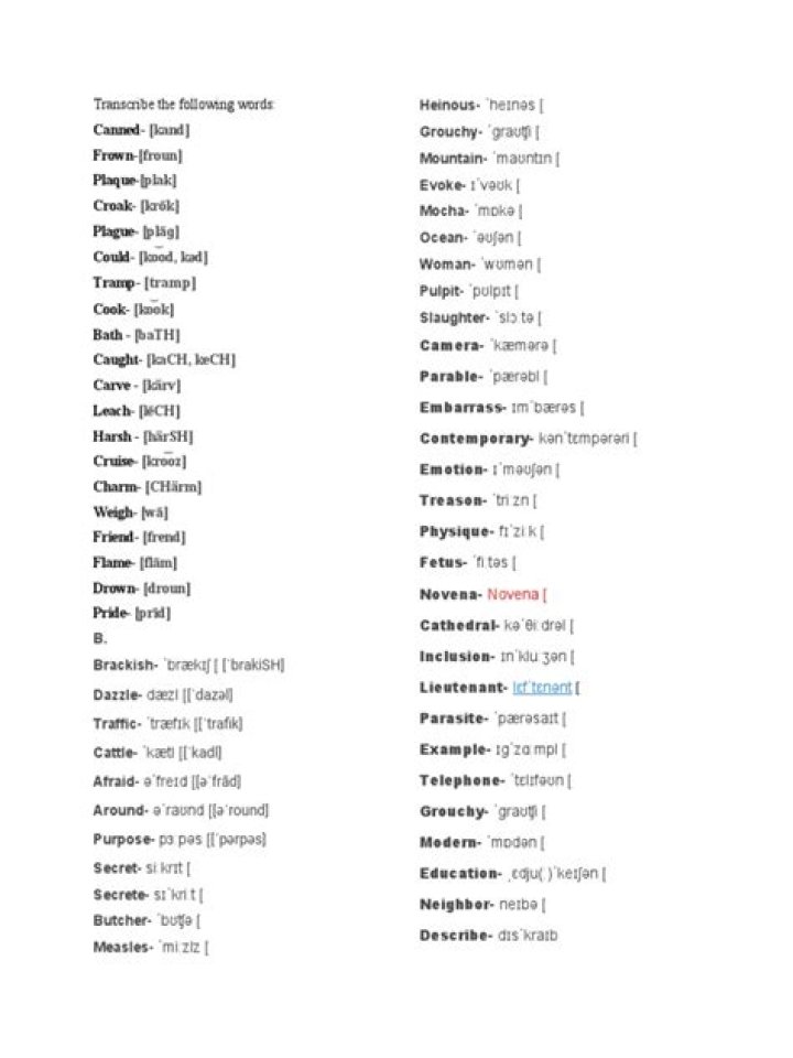 What does it mean to transcribe words?