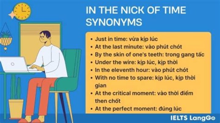 What does just in the nick of time mean?