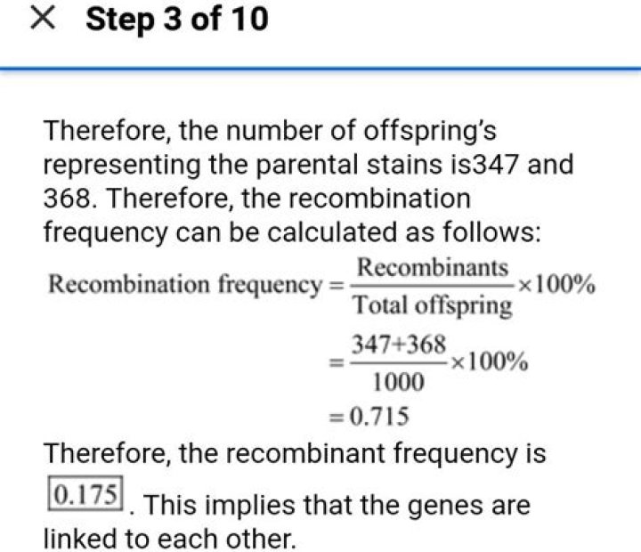 What does the recombination frequency represent?