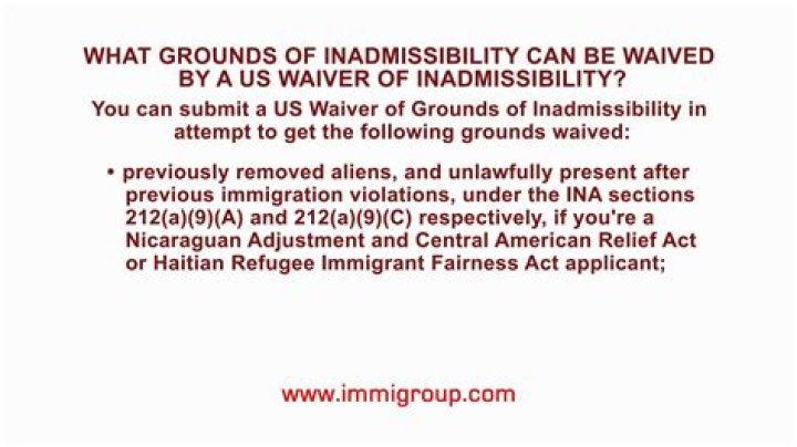 What grounds of inadmissibility can be waived?