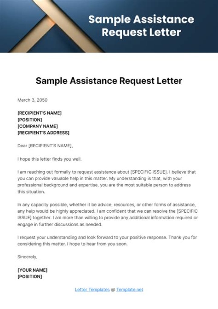 What is a letter of assistance?