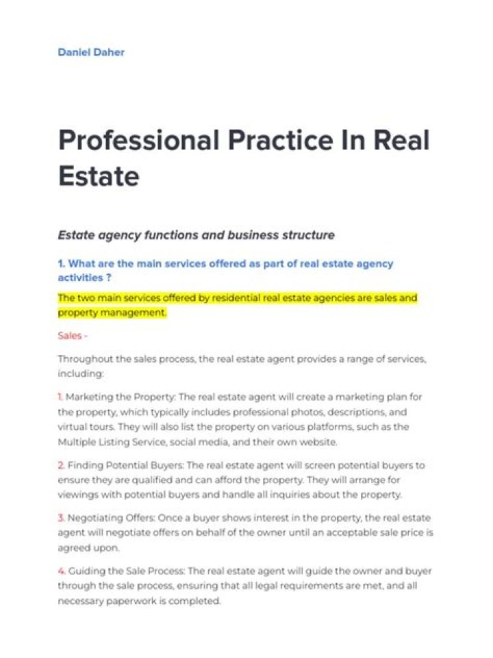 What is a standard of practice in real estate?
