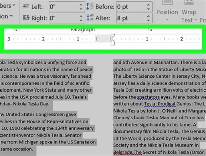 What is a two column format?