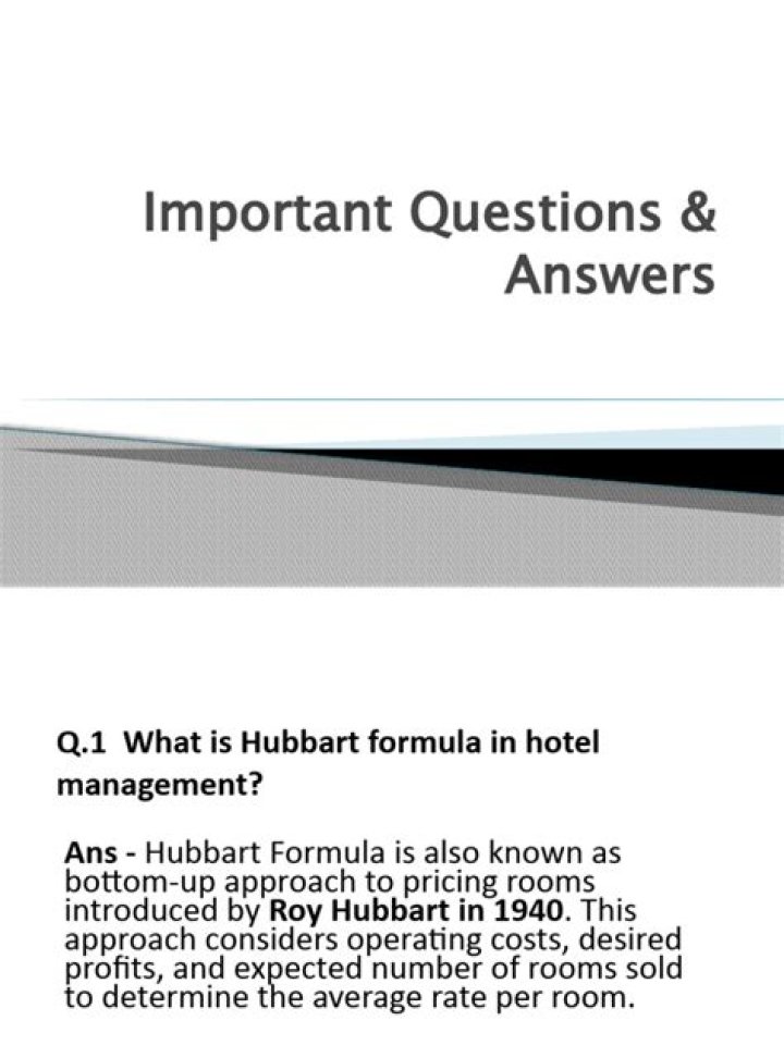 What is hubbart formula?
