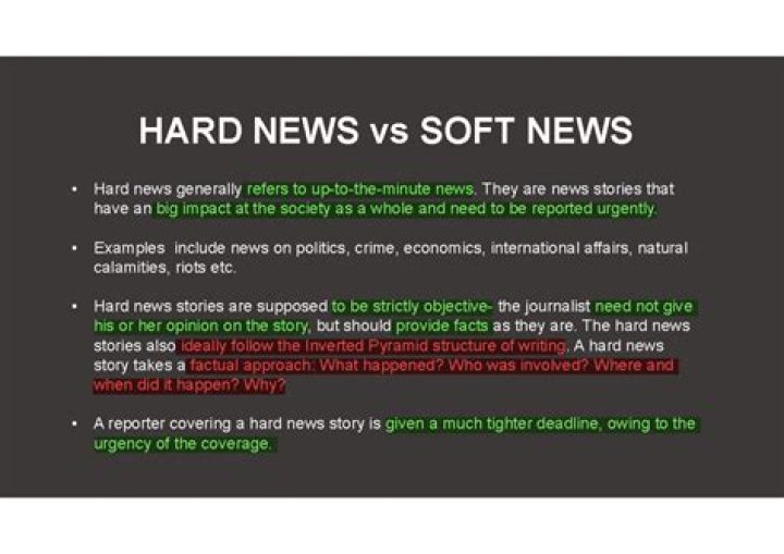 What is soft and hard news?