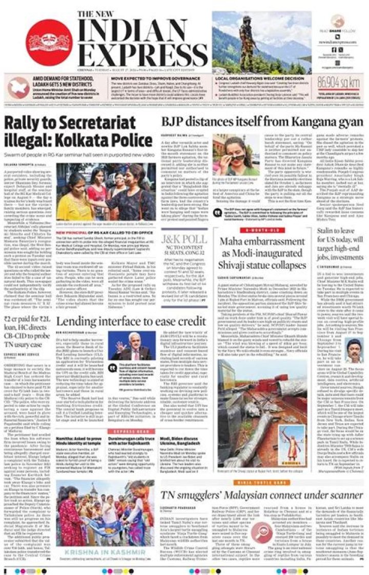 What is the circulation of the Indian Express newspaper?