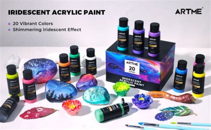 What is the difference between iridescent and metallic acrylic paint?