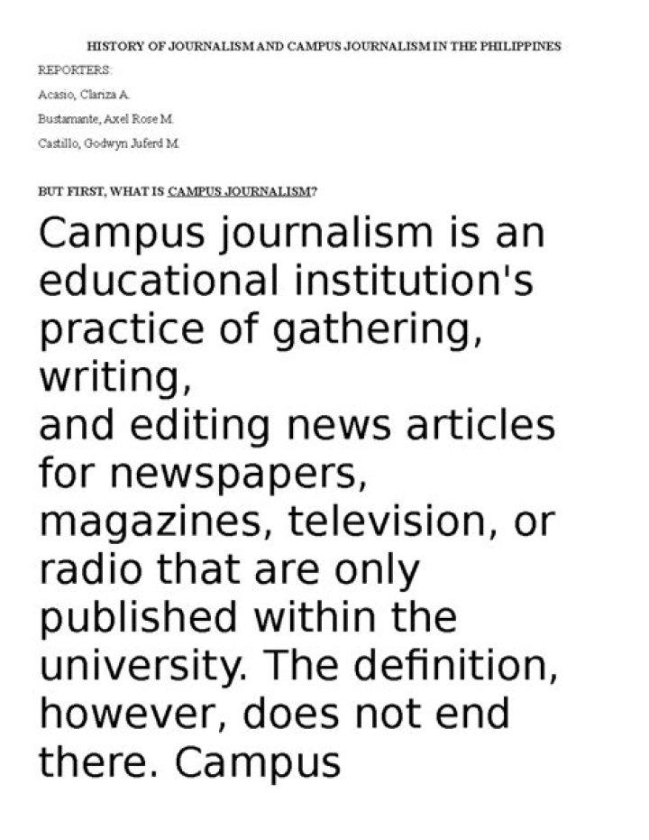 What is the importance of campus journalism in the school?