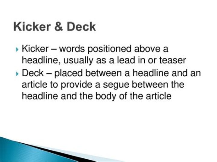 What is the kicker in an article?