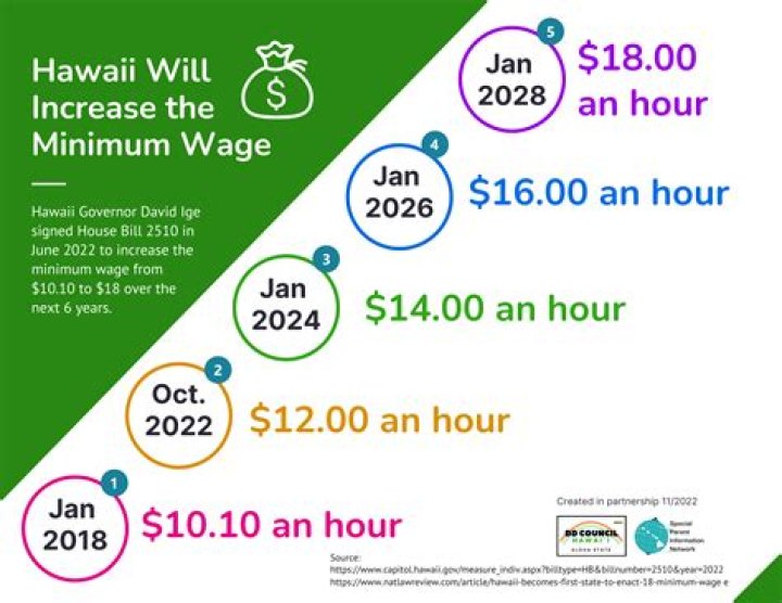 What is the minimum wage in Hawaii in 2020?