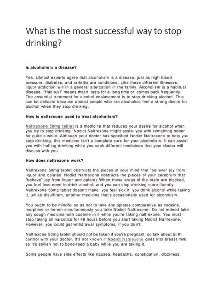 What is the most successful way to stop drinking?