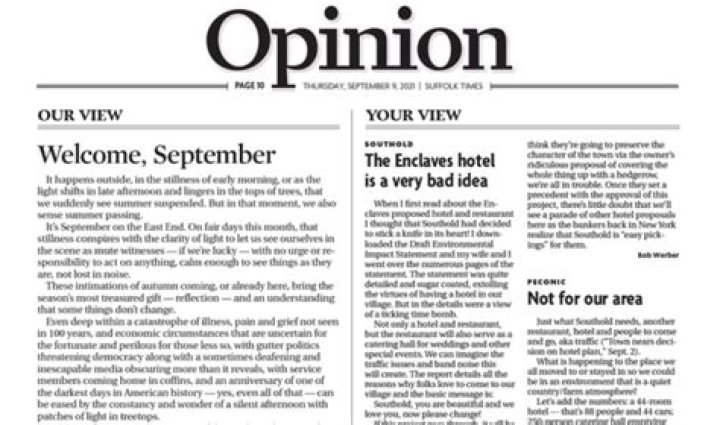 What is the opinion part of a newspaper called?