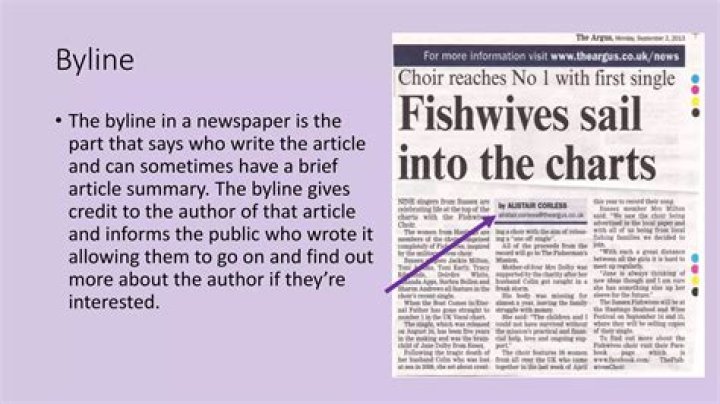 What is the purpose of having a byline in a newspaper report?