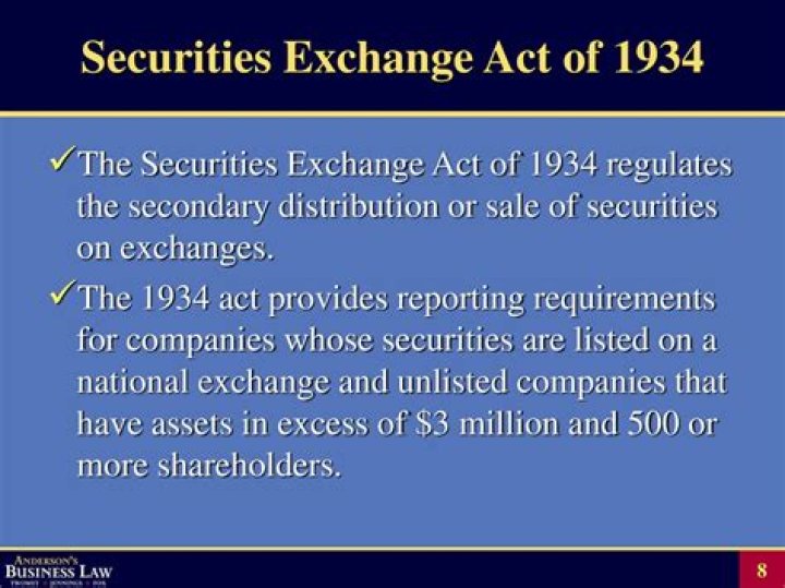 What is the purpose of the Securities Act of 1933 and the Securities Exchange Act of 1934?