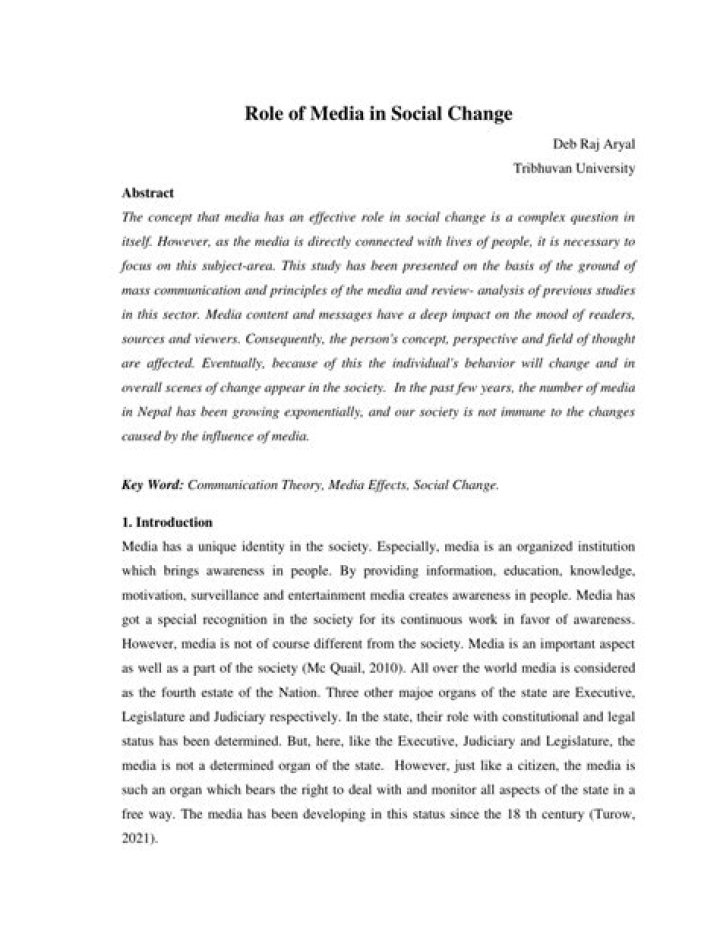 What is the role of media in social change?