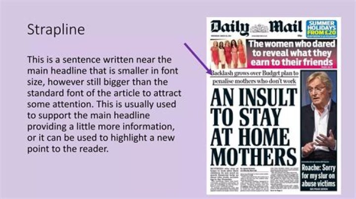 What is the strapline of a newspaper?